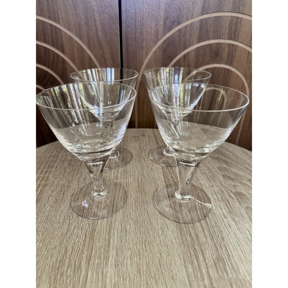 Vintage Skruf Stockholm Sweden Encased Teardrop Stem Wine Glasses 6 Oz  Set Of 4